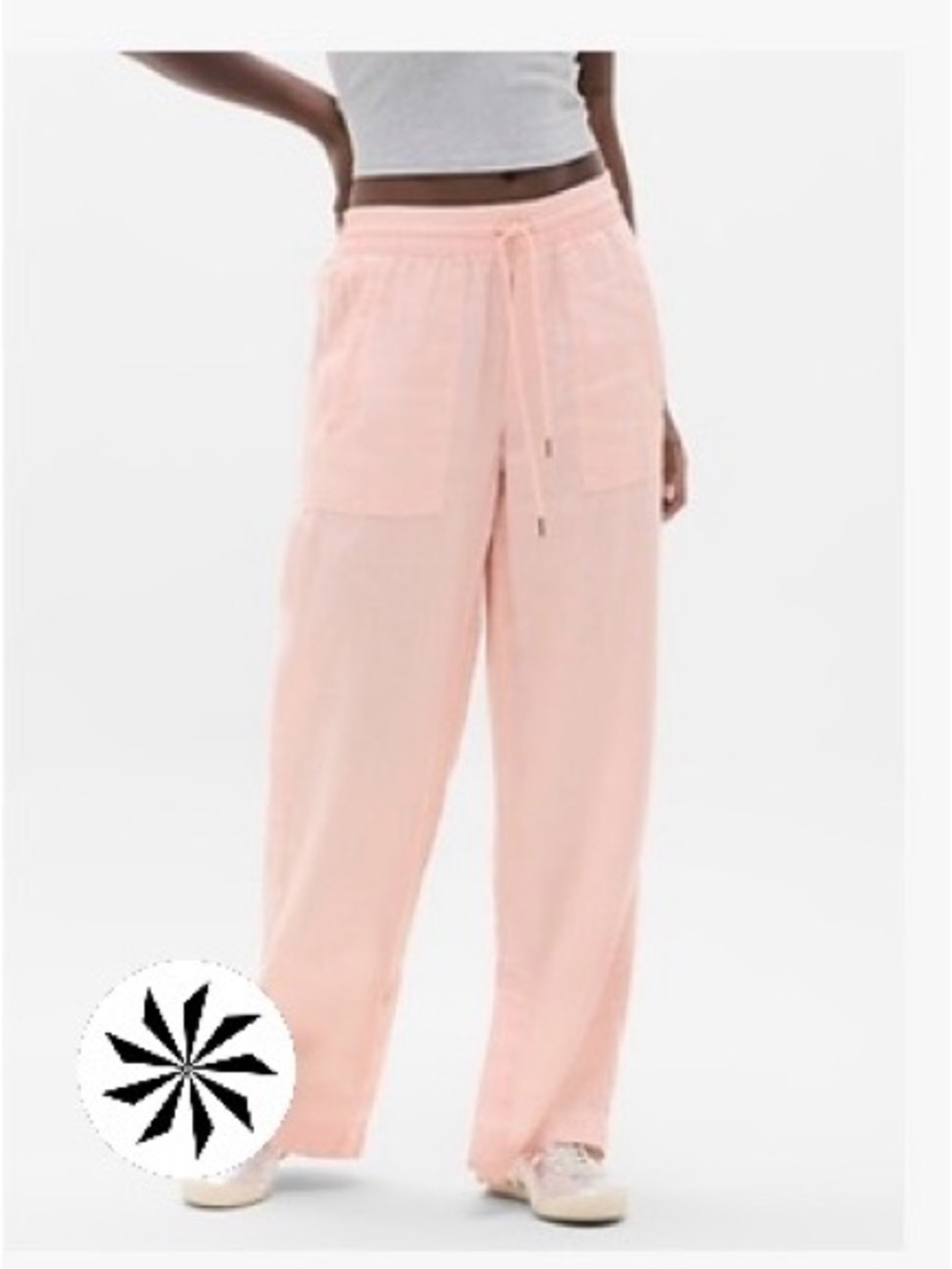 Athleta Retreat Linen High Rise Pants – Pink Sand – Size Small